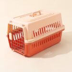 Transportkasse for kjæledyr, bærbar reisekasse for katt, liten hund, lufttransportkasse 48x32x30cm (oransje)