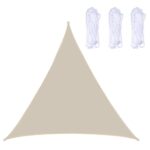 Trekantet utendørs hage solseil, vanntett og anti-UV, størrelse: 3m x 3m x 3m (beige)