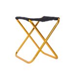 Utendørs bærbar camping sammenleggbar stol 7075 aluminiumlegering fiskegrill krakk, størrelse: 24,5x22,5x27cm (Gull)