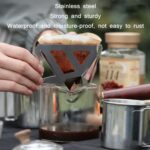Utendørs Camping Rustfritt Stål Kaffegrutfilter Sammenleggbart Trakt