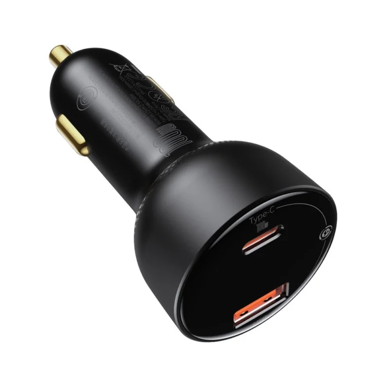Baseus Superme hurtiglader for bil USB / USB Type C 100W PPS Hurtiglading Power Delivery svart (CCZX-01)