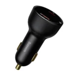 Baseus Superme hurtiglader for bil USB / USB Type C 100W PPS Hurtiglading Power Delivery svart (CCZX-01)