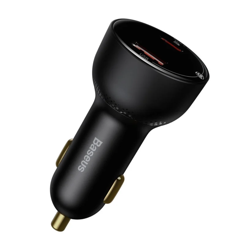 Baseus Superme hurtiglader for bil USB / USB Type C 100W PPS Hurtiglading Power Delivery svart (CCZX-01)