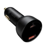 Baseus Superme hurtiglader for bil USB / USB Type C 100W PPS Hurtiglading Power Delivery svart (CCZX-01)