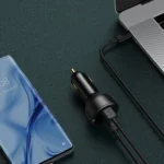 Baseus Superme hurtiglader for bil USB / USB Type C 100W PPS Hurtiglading Power Delivery svart (CCZX-01)