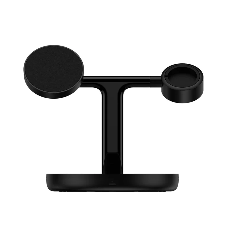 Baseus Swan induksjonslader (kompatibel med MagSafe) stativ for iPhone, Apple Watch, AirPods + 1m USB-C-kabel svart (WXTE000101)