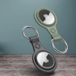Dux Ducis 4-delt sett silikon fleksibel deksel nøkkelring løkke etui for Apple AirTag (Svart / Grønn / Rosa / Blå)