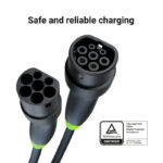 Green Cell GC Snap Type 2 EV-ladekabel 11kW 7m for Tesla Model Y 3 S X, VW ID.4, Kia EV6, Hyundai IONIQ 5, Ford Mach-E