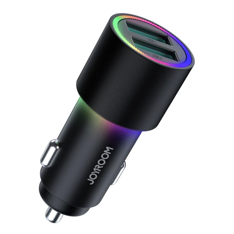 Joyroom bil-lader 2 x USB med bakgrunnsbelysning 24W svart (JR-CL10)