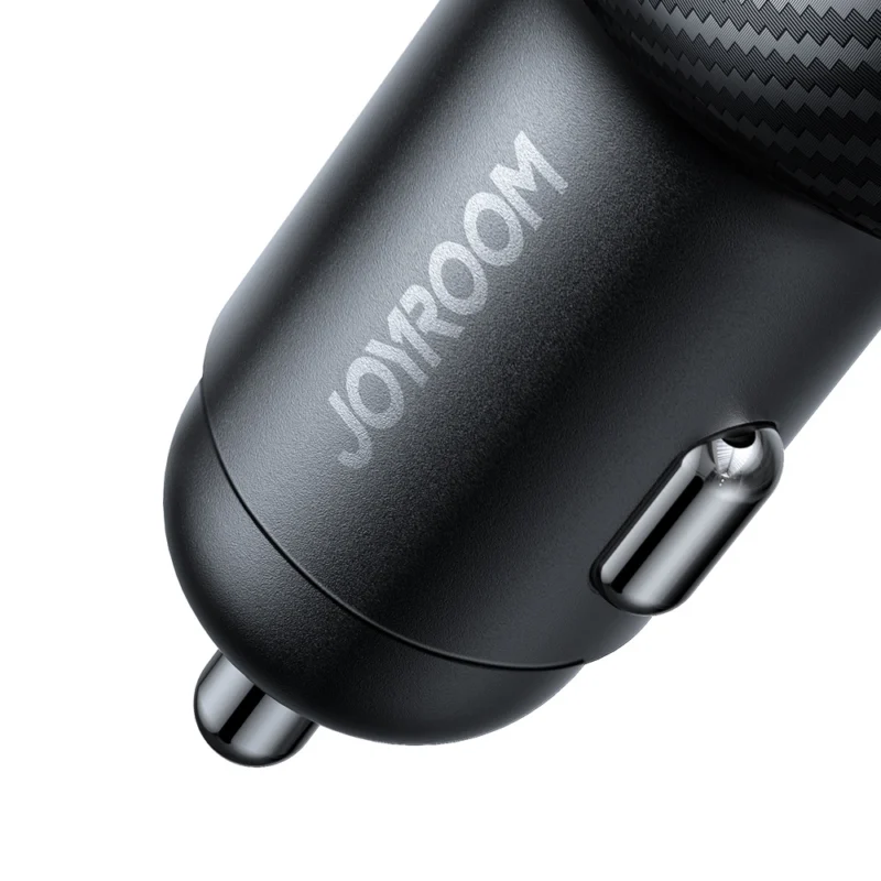 Joyroom JR-CCD04 30W 2x USB-C USB-A bil-lader med skjerm - svart