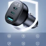 Joyroom JR-CCD04 30W 2x USB-C USB-A bil-lader med skjerm - svart