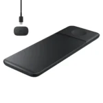 Samsung Trio EP-P6300TBEGEU 3i1 induksjonslader for telefon / Galaxy Watch / Buds - svart + nettadapter + kabel