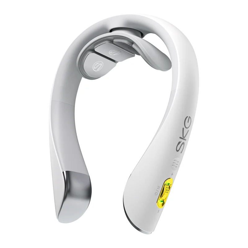 SKG K5 Pro massager, elektrostimulator for nakken med kompress - hvit