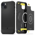 Spigen Rugged Armor Mag-deksel med MagSafe for iPhone 14 - Matt Svart