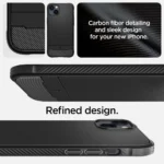 Spigen Rugged Armor Mag-deksel med MagSafe for iPhone 14 - Matt Svart