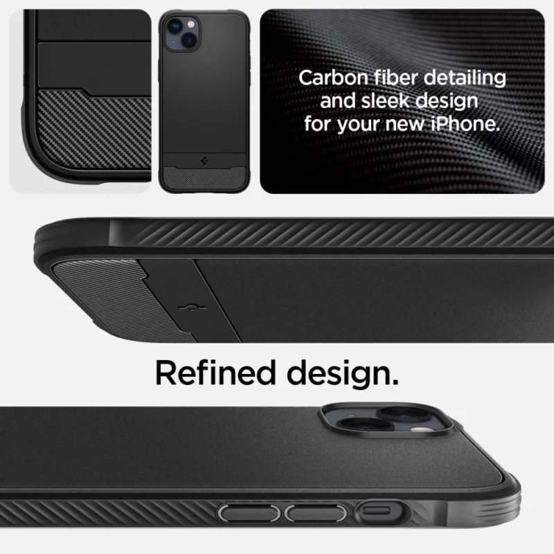 Spigen Rugged Armor Mag-deksel med MagSafe for iPhone 14 - Matt Svart