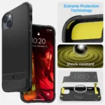 Spigen Rugged Armor Mag-deksel med MagSafe for iPhone 14 - Matt Svart