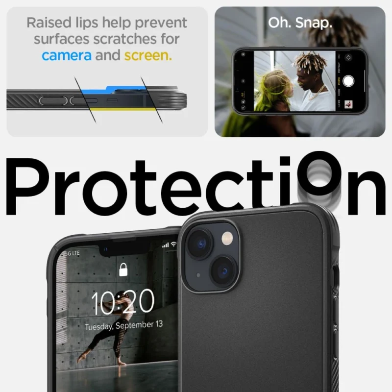 Spigen Rugged Armor Mag-deksel med MagSafe for iPhone 14 - Matt Svart