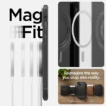 Spigen Rugged Armor Mag-deksel med MagSafe for iPhone 14 - Matt Svart