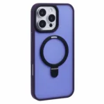 Til iPhone 16 Pro Magnetisk Deksel med Stativ TPU+PC Mobildeksel - Lilla