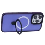 Til iPhone 16 Pro Magnetisk Deksel med Stativ TPU+PC Mobildeksel - Lilla