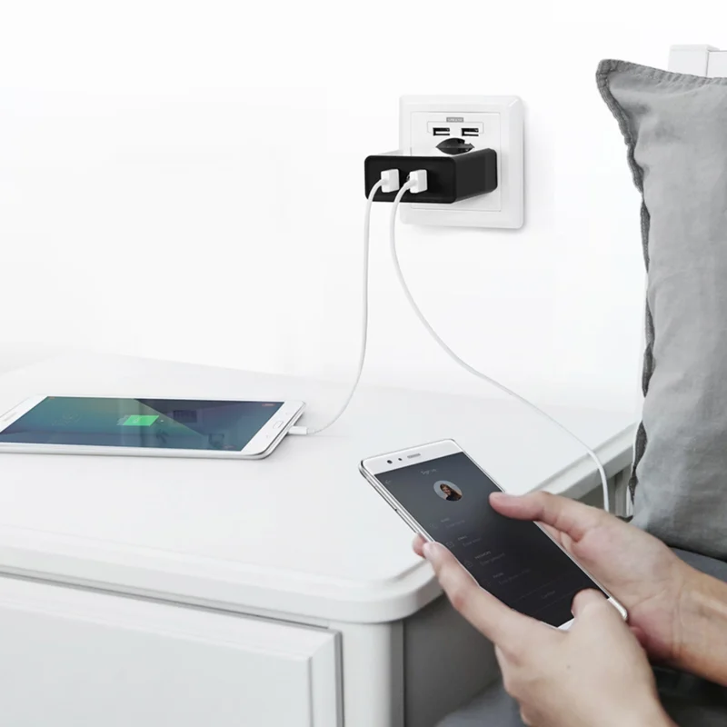 Ugreen lader 2xUSB-A 36W QC3.0 svart (CD161)
