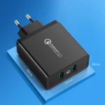 Ugreen lader 2xUSB-A 36W QC3.0 svart (CD161)