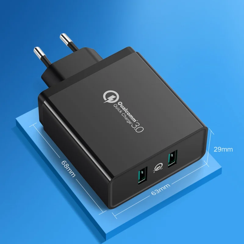 Ugreen lader 2xUSB-A 36W QC3.0 svart (CD161)