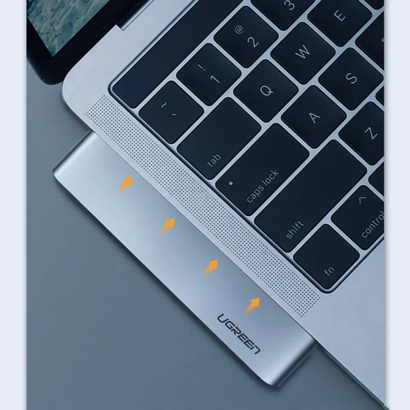 Ugreen multifunksjonell HUB 2x USB Type C til 3x USB 3.0 / TF / SD / USB Type C for MacBook Pro / Air grå (CM251 60560)