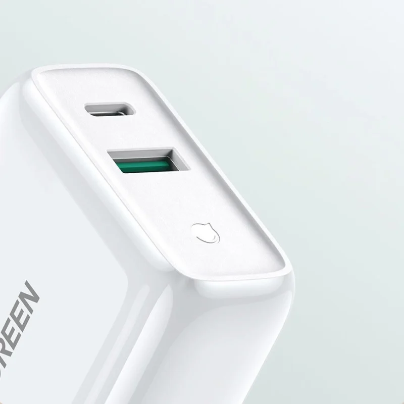 Ugreen Rask USB Type C / USB Vegglader 36 W Hurtiglading 4.0 Strømforsyning hvit (60468 CD170)