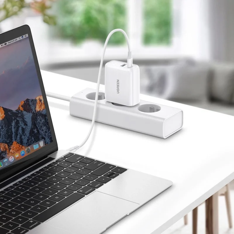 Ugreen Rask USB Type C / USB Vegglader 36 W Hurtiglading 4.0 Strømforsyning hvit (60468 CD170)