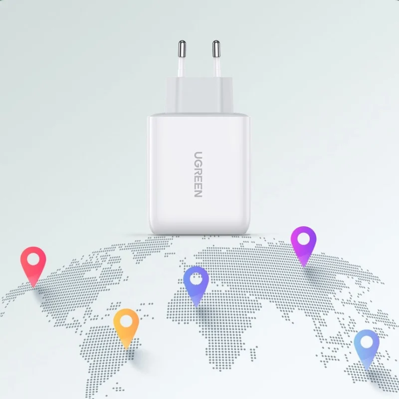 Ugreen Rask USB Type C / USB Vegglader 36 W Hurtiglading 4.0 Strømforsyning hvit (60468 CD170)
